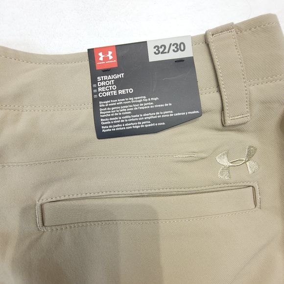 Under Armour Golf Pants Mens 32x30 Khaki Straight Leg Performance NWT - Picture 3 of 10